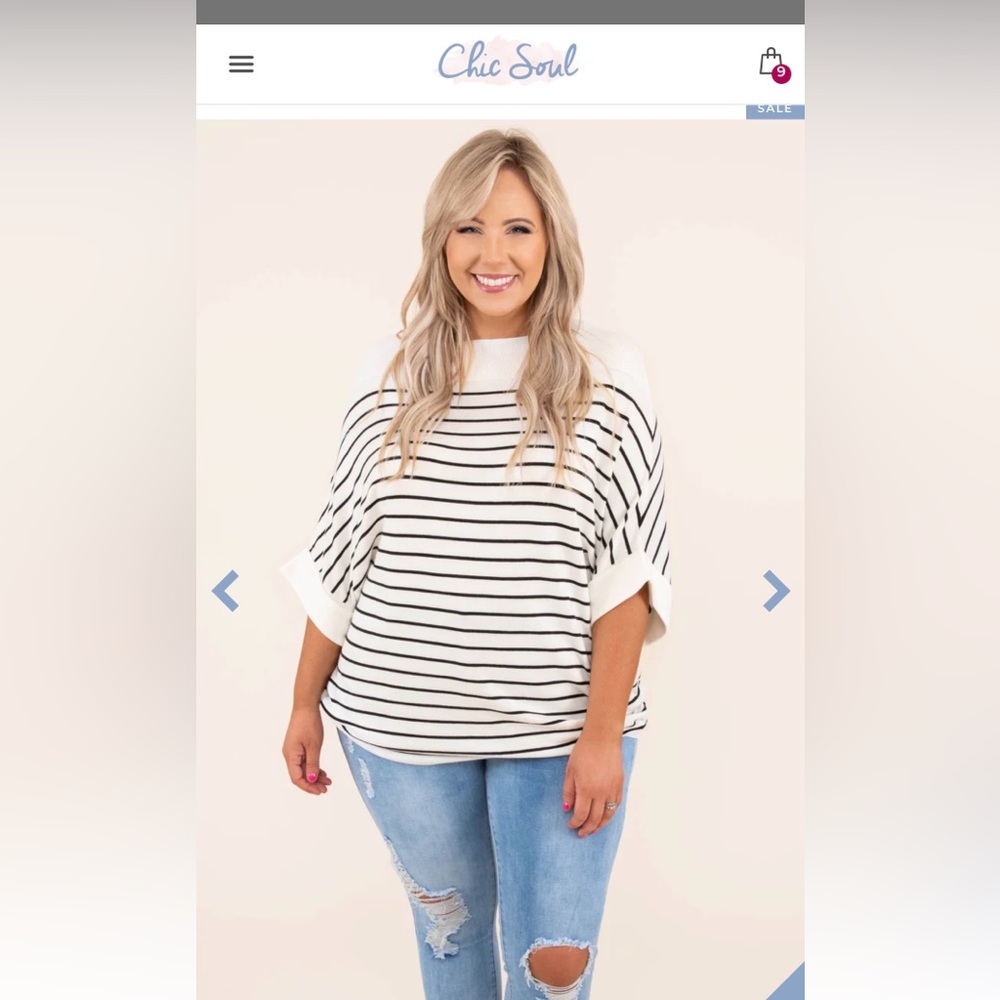 White Striped Top